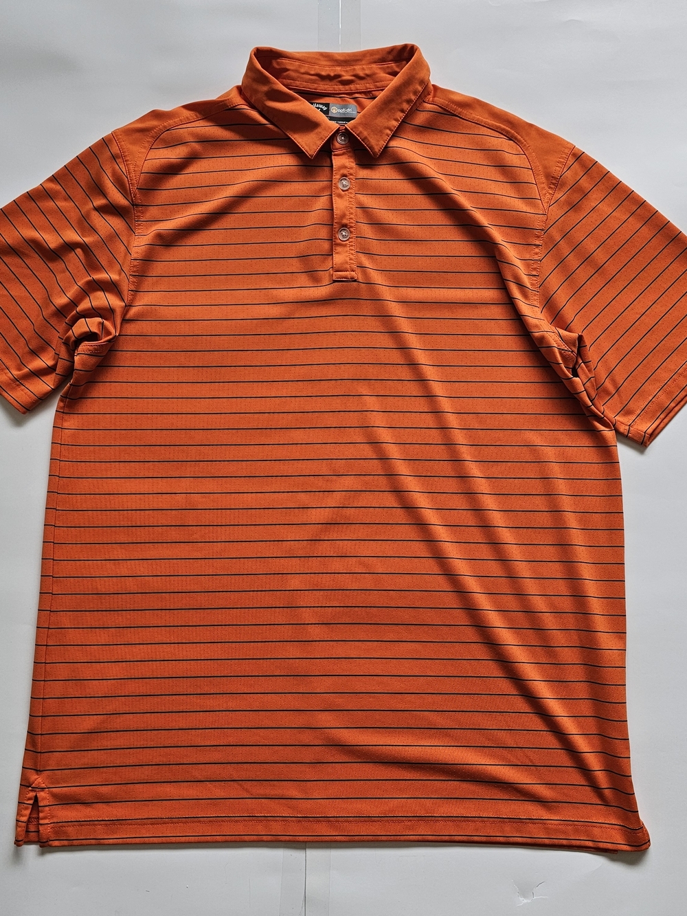 Callaway Orange Polo with Thin Black Stripes Sz. XXL